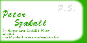 peter szakall business card