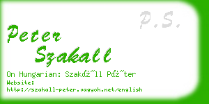 peter szakall business card